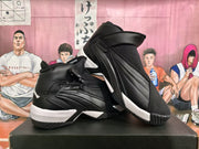 Angled view of the pair highlighting the side panels, zipper details, high-top construction, and contrasting midsoles.