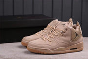 Pair of brown Jordan 23 low-top sneakers shown from a three-quarter front angle.