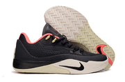 Side and outsole views of a black Nike S.T. Flare EP shoe with red accents.