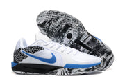 Nike basketball shoe showing its marbled outsole and patterned side details