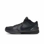 All-black Kobe 4 basketball sneaker with textured upper panels and tonal side details.
