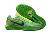Green Nike Sabrina 2 basketball shoes with yellow accents