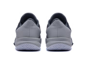 Rear view of the black and gray Nike Precision 7 shoes.