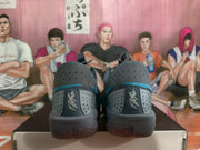 Rear view showing the gray perforated heel panels and Nike branding