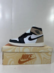 Side profile highlighting the high-top collar, winged basketball emblem, contrasting Swoosh, and layered color blocking.