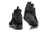 Black Nike Air Max 90 Winter SneakerBoot shown from the heel and outsole