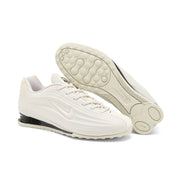 Cream Nike Shox Z R2 sneakers with the outsole visible