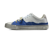 Side profile showing the blue and light grey panels and textured sole.