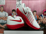 Nike LeBron 17 Low White and Red Basketball Shoes
