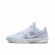 Pale blue and white Nike Sabrina 2 basketball sneaker with a white Swoosh, patterned side panels, and Sabrina signature detail on the midsole.