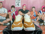 Front view of brown and cream Jordan Luka 2 basketball shoes