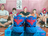PUMA Blue Basketball Sneakers with Multicolor Print