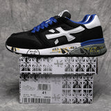 A483 Mick 5696 Black and Blue Low-Top Sneakers