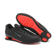 Black and red Nike Shox Z R2 sneakers with the outsole visible
