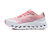 Side profile of a pink Cloudtilt Remix sneaker with a white sculpted sole