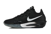 Side profile of a black Nike G.T. Cut 3 shoe with a white Swoosh and translucent outsole.