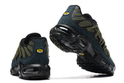 Heel and outsole views showing TN badges and visible cushioning units