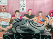 Lateral side view showing the Jumpman logo, layered panels, mesh sections, and outsole