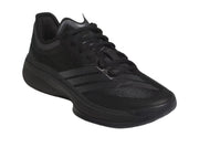 All-black basketball sneaker with tonal three-stripe detailing.