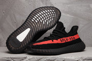 Black and red SPLV-350 sneakers shown from the side and outsole angles.