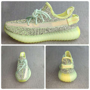 Composite product image showing side, front, and rear views of the sneakers.
