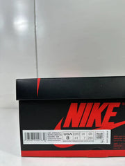 Shoebox label showing Air Jordan 1 Retro High OG, style DZ5485-106, USA 8, Euro 41, UK 7, and CM 26.