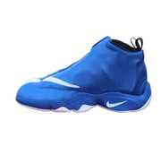 Blue Nike Payton high-top basketball sneaker with a white Swoosh and light outsole accents.