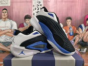 Angled view of Jordan Luka basketball shoes showing the side and outsole