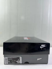 Shoebox label identifying Air Jordan 11 Retro Low, White/Diffused Blue, and size 9