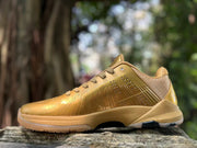Opposite side view showing perforations and gold detailing on the Kobe 5 shoe