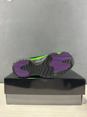 Underside view showing the black outsole and purple traction sections.