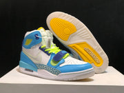 Sneaker outsole view showing yellow circular traction sections and white tread.
