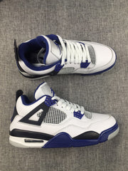 Top and side view of the pair, highlighting the white uppers, mesh panels, black overlays, and blue accents.