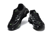 Black Nike Shox Ride 2 sneakers shown from front and angled views.