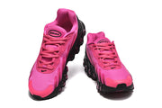Pair of pink Air Max DN 8 sneakers shown from the front.