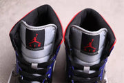 Top view of the padded tongues showing black tongue labels with red Jumpman and AIR details.
