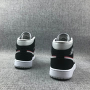 Rear view of both sneakers showing white collars, black heel panels and white midsoles.