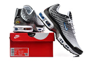 Nike Air Max Plus VII sneakers displayed with a Nike box; the box label shows size 8.5 and 10.