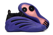 Purple Adidas Harden Vol. 9 Snake Year edition sneaker showing the side profile and outsole traction.