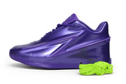 Side view of a deep purple Nike KD 19 basketball shoe.