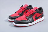 Jordan 1 Low Black and Red Toe Sneakers