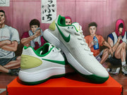 Angled view showing the green side logo and pale yellow-green heel panel