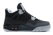 Side view highlighting the black mesh panels, white lace wings and grey outsole.