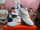 Nike Zoom Basketball Shoes, White, Blue and Orange