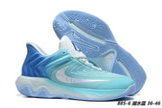 Light blue and aqua basketball sneakers with white detailing, style code FQ3681-300.