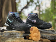 Front three-quarter view of the pair showing the lace-up design and colorful collars.