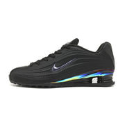 Side profile of black iridescent Nike Shox Z R2 sneakers
