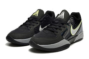 Pair of black Nike Ja 2 basketball shoes with gray and bright accent details