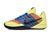 Side profile showing the patterned upper and black Swoosh on a Nike Kobe 5 Protro shoe