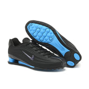 Black and blue Nike Shox Z R2 sneakers with the outsole visible